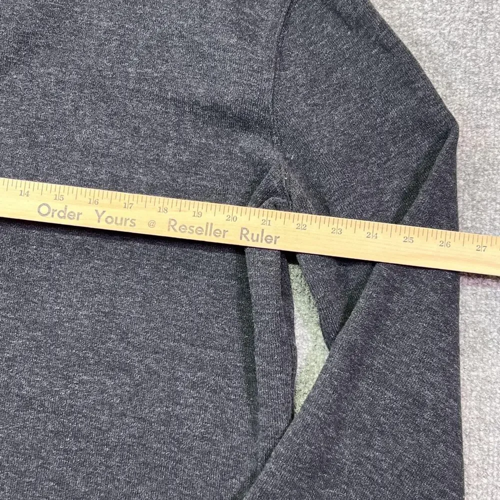 Polo Ralph Lauren Sweater Mens Large Gray Cotton 1/4 Zip Mock Neck Pullover Logo